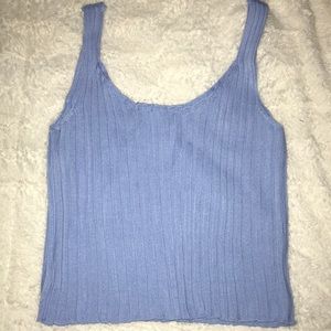 Blue crop tank top